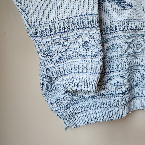 Vintage David Brett Sweater Womens Size Not Labeled XL? Cable Knit Gray Blue - Picture 2 of 7